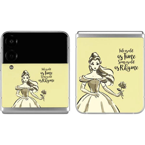 Disney Princess Belle Tale As Old As Time Art Galaxy Z Flip4 5G Skin